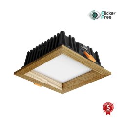 Corp de iluminat LED încastrat SQUARE LED/6W/230V 4000K 12x12 cm lemn masiv stejar APLED