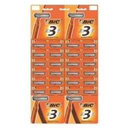 Set 2 x 24 Aparate de Ras BIC Sensitive 3, 3 Lame, Barbati