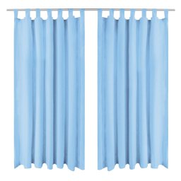 Draperii micro-satin cu bride, 2 buc, 140 x 175 cm, turcoaz GartenMobel Dekor