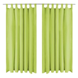 Draperii micro-satin cu bride, 2 buc, verde, 140 x 225 cm GartenMobel Dekor