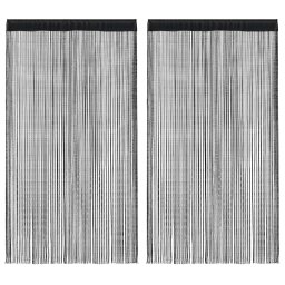 Draperii cu franjuri, 2 buc., 100 x 250 cm, negru GartenMobel Dekor