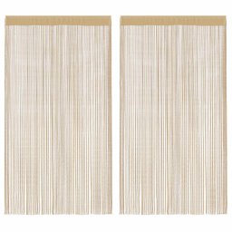 Draperii cu franjuri, 2 buc., 140 x 250 cm, bej GartenMobel Dekor