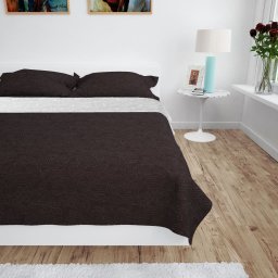 Cuvertura matlasata cu doua fete, 230x260 cm, crem si maro GartenMobel Dekor