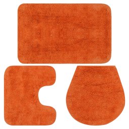 Set covorase de baie, 3 piese, portocaliu, textil GartenMobel Dekor