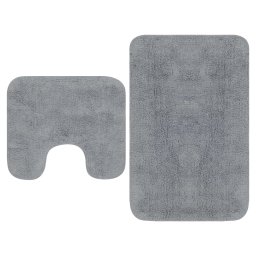 Set covorase baie, 2 buc., gri, textil GartenMobel Dekor