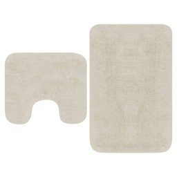 Set covorase baie, 2 piese, alb, textil GartenMobel Dekor