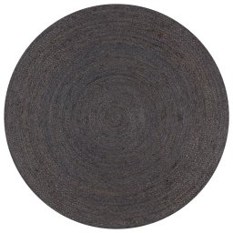 Covor manual, gri închis, 150 cm, iuta, rotund GartenMobel Dekor