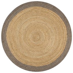 Covor manual cu margine gri, 150 cm, iuta GartenMobel Dekor