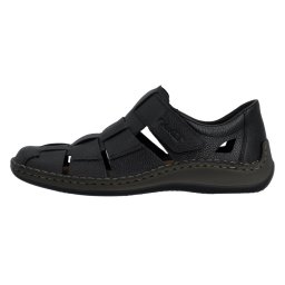 Pantofi barbati, Rieker, 05281-00-Negru, casual, piele naturala, perforati, cu talpa joasa, negru (Marime: 44)