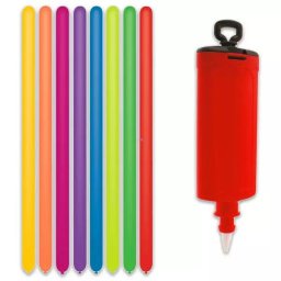 Set cu 10 buc. baloane pentru modelaj şi pompă