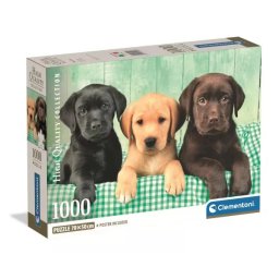Colectie de Înaltă Calitate: Puzzle cu Trei Labradors Mici - 1000 piese