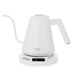 Cana electrica Adler AD 1349W, 1100W, 1 l, 40-100°C, mentinere caldura, Afisaj LED, Alb