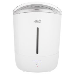 Umidificator de aer Adler AD 7971, 30 W, Pana la 20 m², 5 litri, 150-300 ml/h, ultrasonic, Pana la 50 h cu o umplere, Alb