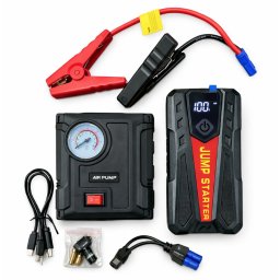 Starter auto portabil K41 de 12V cu compresor 18000mAh 2000A Power Bank lanterna LED