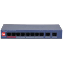 Switch 10 porturi, 8x PoE 100Mbps, 2x RJ-45 GB, 110W, Watchdog, cu management, Dahua CS4010-8ET2GT-110