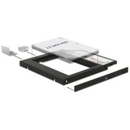 DELOCK Notebook SATA 5.25" cadru 1 x 2.5"-es SATA pentru SSD/HDD 9.5 mm