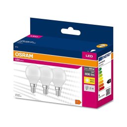 SET 3x bec LED Osram P45 E14/7,5W/230V 3000K