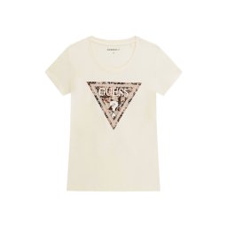 GUESS T-Shirt Ss Cn Leo Triangle W6RI32J1314 g047 pearl white