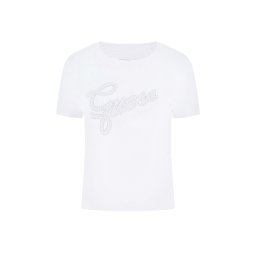 GUESS T-Shirt Ss Cn Guess Studs Script W6RI22KA0H1 g011 pure white