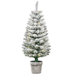 Brad artificial de Craciun Re-Bloom, LED, PVC/metal, alb/verde, 40 x 90 cm, Resigilat, Grad A