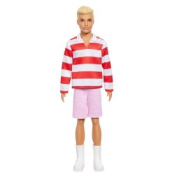 Papusa Barbie Ken, Mattel, Camasa Dungi Alb-Rosi 3+ani