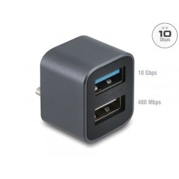Mini HUB USB type C la 1 x USB-A 10 Gbps + 1 x USB 2.0-A, Delock 64359
