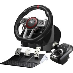Set Volan Gaming ready2gaming Multi System Racing Wheel Pro cu Pedale si Schimbator de Viteze Compatibil cu Nintendo Switch / Xbox / PS4 / PS3 / PC Negru