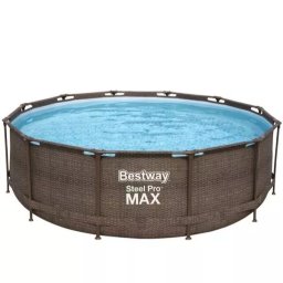 Bestway: MYKONOS LUX piscină ratan cu cadru metalic cu scară și circulator de apă - 366 x 100 cm
