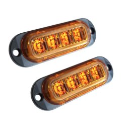 Set 2 Lampi laterale 4 LED Semnalizare Galbena 12 24V pozitie si stroboscop pentru camion remorca