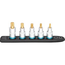 Hazet SmartRail 1/2 socket set, multi-tooth, 5 pieces (black, M6 - M14, short)