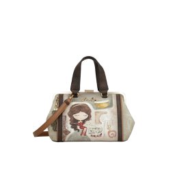 Geantă de mână Anekke cu kiss-lock, light khaki colecția Muse, 42701-009