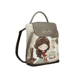 Rucsac pătrat cu clapetă Anekke gri sidefat, colecția Muse, 42705-302