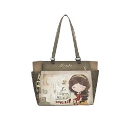 Geantă de mână Anekke cu mânere lungi, khaki colecția Muse, 42702-216