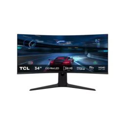 Monitor Gaming LED Curbat TCL 34R83Q, 34" UWQHD, 1ms, 170 Hz, White/Black