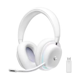 Casti cu microfon LOGITECH G735, Wireless, White