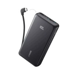 PowerBank ANKER Zolo A110EH11, 20000 mAh, 22.5W, USB-A, USB-C, Cablul USB-C incorporat, Black