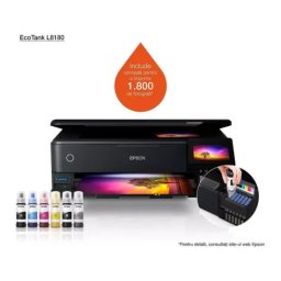 Multifunctional InkJet color EPSON EcoTank L8180, A3+, Wi-Fi, LAN și Duplex automat, Negru