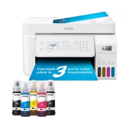 Multifuncționala Inkjet CISS Epson EcoTank L5316 C11CJ65413, Color, A4, LAN, USB și Wi-Fi, Alb