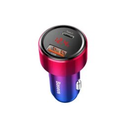 Incarcator auto BASEUS Magic Display, 1 x USB-A, 1 x USB-C, 45W