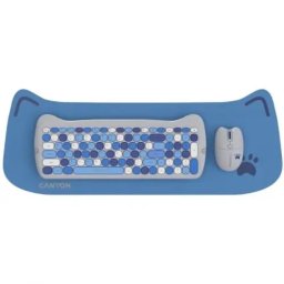 Kit Tastatura + Mouse Wireless + Mouse Pad CANYON CNS-HSETW6BL, Blue