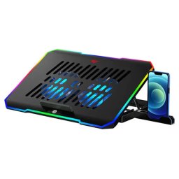 Cooler laptop HAVIT F2069, 16", 2 ventilatoare, RGB, Black