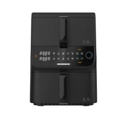 Friteuza cu aer cald dublu etajera HEINNER HAF-C10DBS25BK, 2500 W (1000+1500W), 10L (3.5+6.5L), Negru