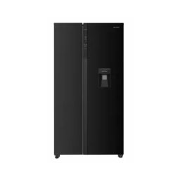 Frigider Side By Side HEINNER HSBS-HM529NFBKWDE++, 529 L, Clasa E, Full No Frost, Inverter, Dozator apa, Display LED, Iluminare LED, 177 cm, Negru
