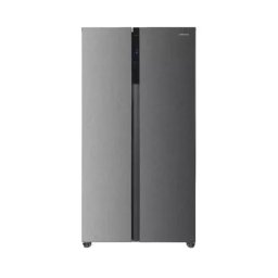 Side by Side HEINNER HSBS-HM532NFXE++, 532 l, Full No Frost, Control Electronic, Display Touch, Functie smart, Super Racire/Congelare, Clasa E, 177 cm, Argintiu