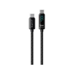 Cablu de date si incarcare HAVIT HVCB-CB6247-BK, USB-C la USB-C, 2 m, 100 W, Negru
