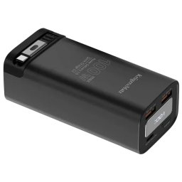 PowerBank KRUGER & MATZ KM0915, 20000 mAh, 100W, 2 x USB-A, 1 x USB-C, Cablul USB-C incorporat, Black
