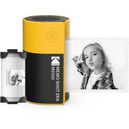 Kodak Memo Shot Era KOCAMMS100Y – Cameră foto instant și imprimantă de etichete 2‑în‑1, Bluetooth, 300 dpi, galben/negru