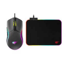 Kit Mouse Gaming si Mouse pad Gaming HAVIT MS1029_MP901, RGB, Black
