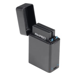 Stație de încărcare dublă AKASO NVAC0002-BK pentru baterii cameră video sport Seemor 200 (Negru)