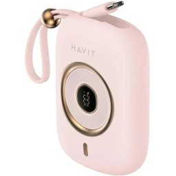 PowerBank HAVIT PB5214-PK, 10000 mAh, 35 W, 1x USB-C, Pink